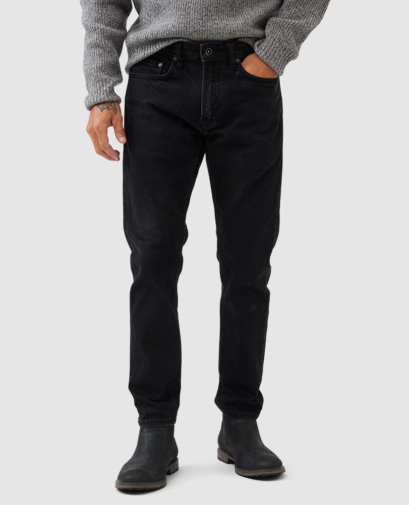 Hira Slim Fit Italian Denim, COAL, Front