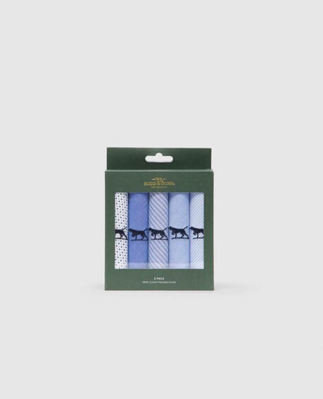 Gunner Handkerchief 5 Pk, LIGHT BLUE MULTI