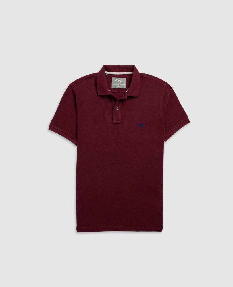 The Gunn Sports Fit Polo, OXBLOOD, Flat Lay