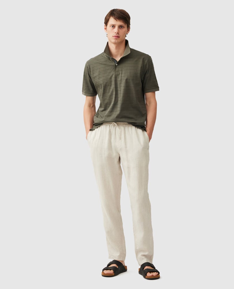 Linen Resort Pant, OATMEAL, Off Front