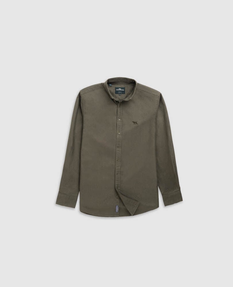 Oxford Sports Fit Shirt, KHAKI, Flat Lay