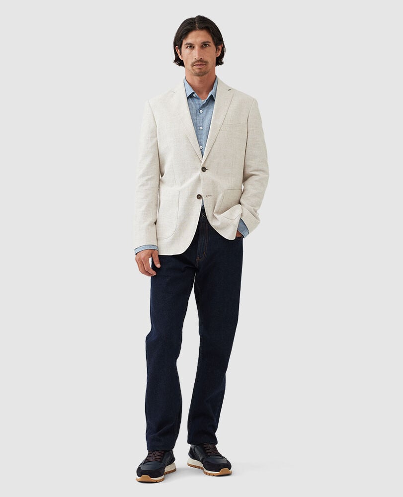 Chaslands Sports Fit Jacket · Oatmeal LG, OATMEAL, Off Front