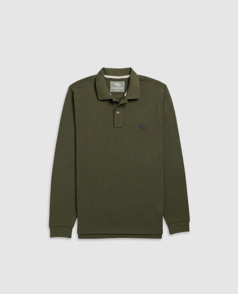 Polo manches longues gunn, MILITAIRE, Flat Lay