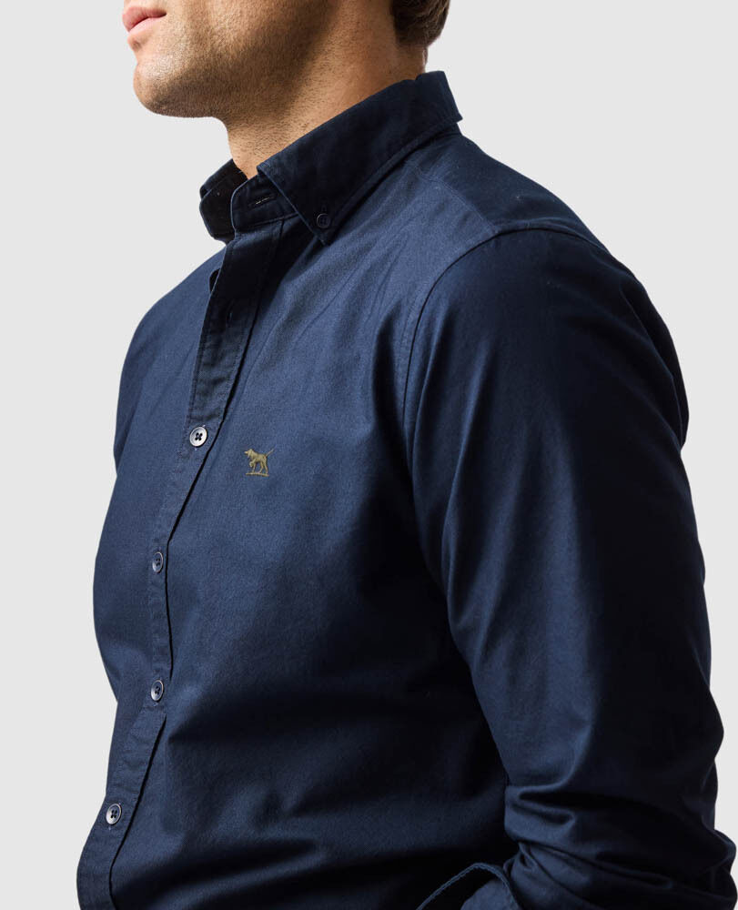 Gunn Oxford Sports Fit Shirt, INK, Detail 3
