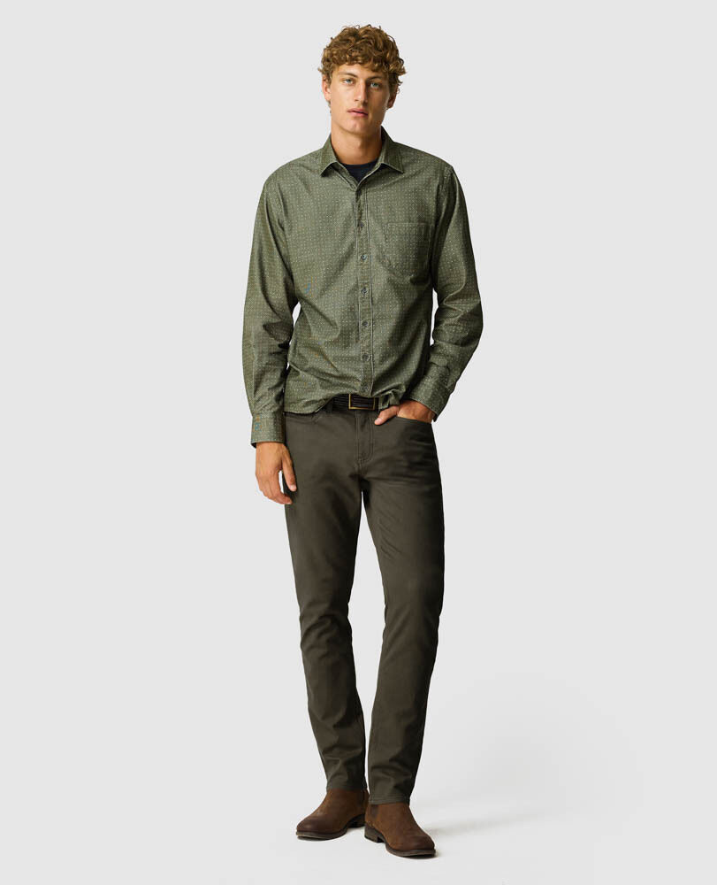 Motion Melange Straight Fit Jean, BAYLEAF, Off Front