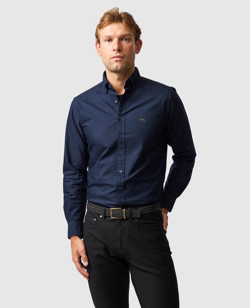 Gunn Oxford Sports Fit Shirt, INK, Front