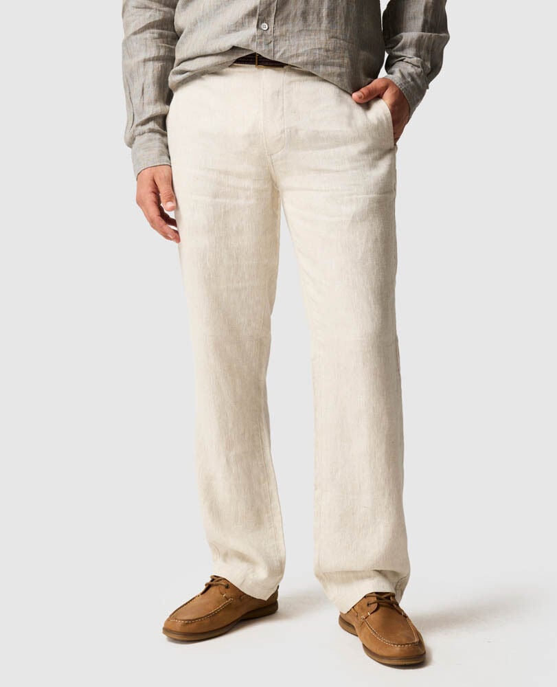 Resort Linen Pant, OATMEAL, Front