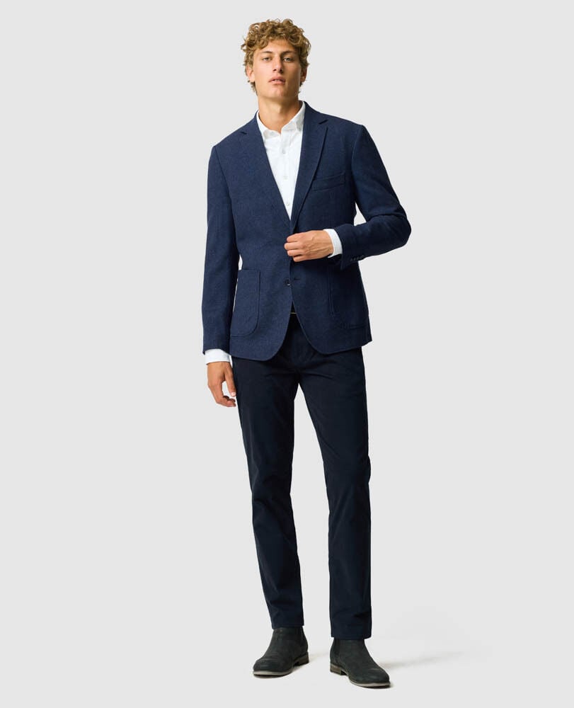Willow Flat Sports Fit Jacket, INDIGO, Off Front