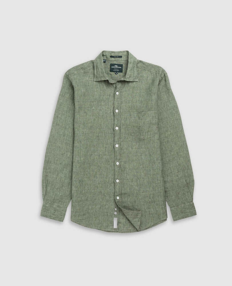 Chemise slim en lin Coromandel, ALGUE, Flat Lay