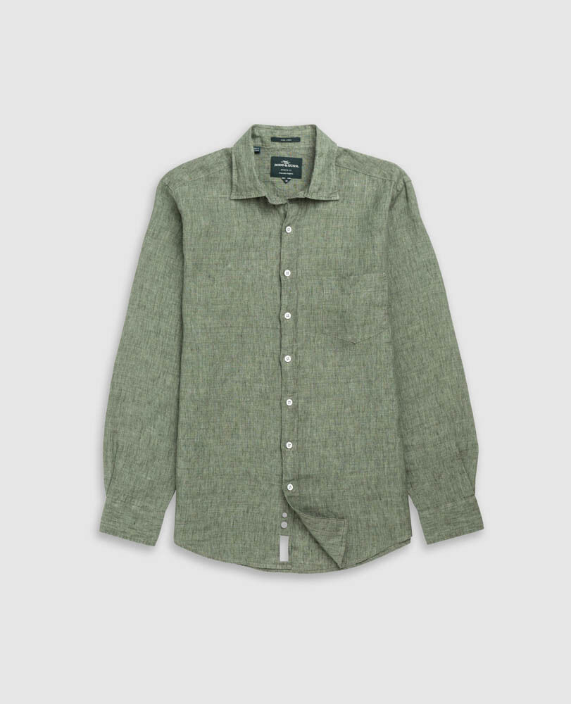 Chemise slim en lin Coromandel, ALGUE, Flat Lay