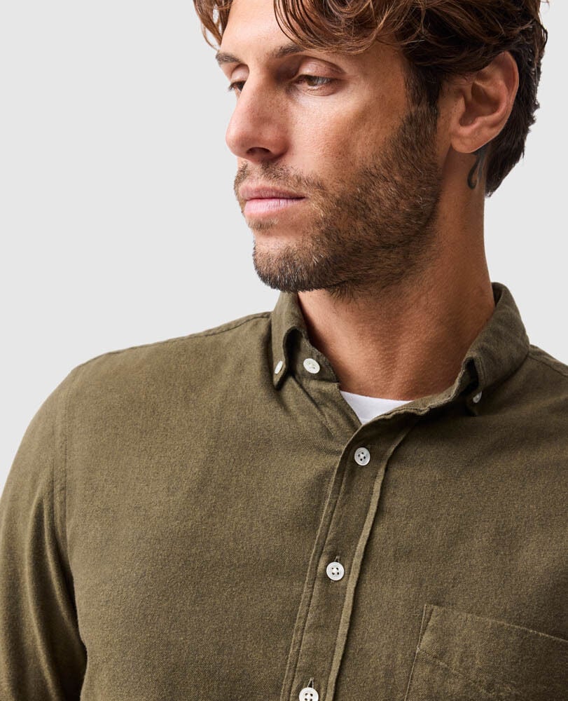 Barrhill Sports Fit Shirt, KHAKI, Detail 3