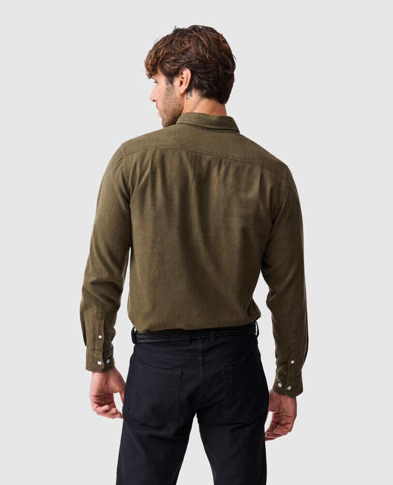 Barrhill Sports Fit Shirt, KHAKI, Back