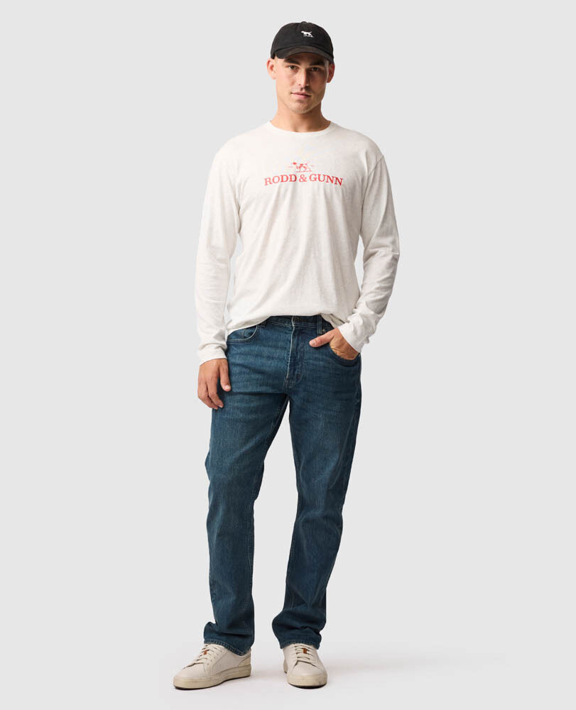 Long Sleeve Logo T-Shirt, MARBLE, Off Front