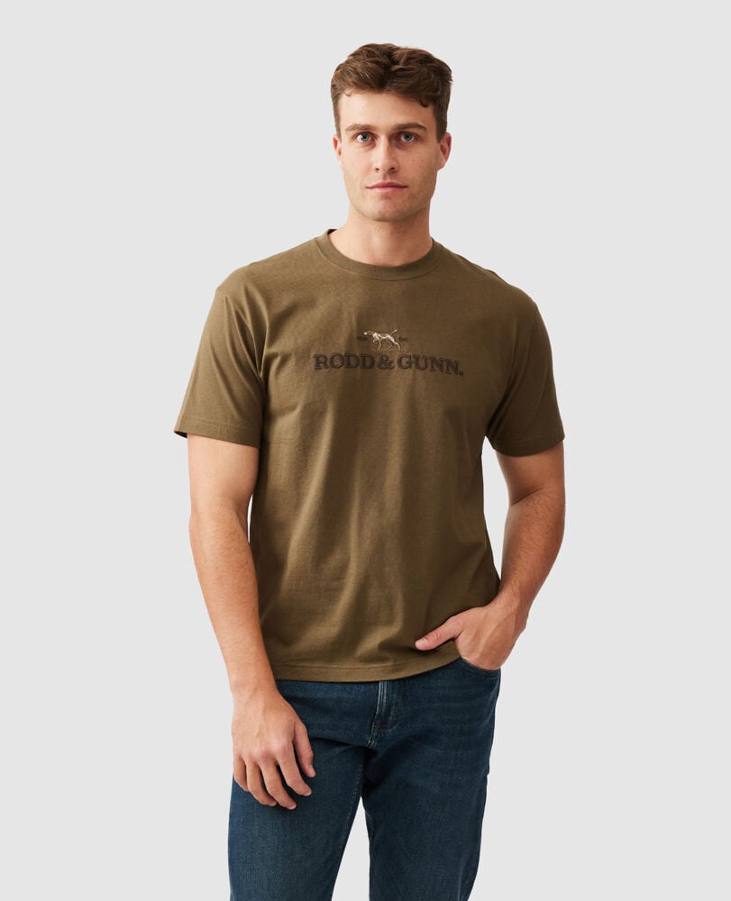 The Peaks Logo Tee, OLIVE, Front
