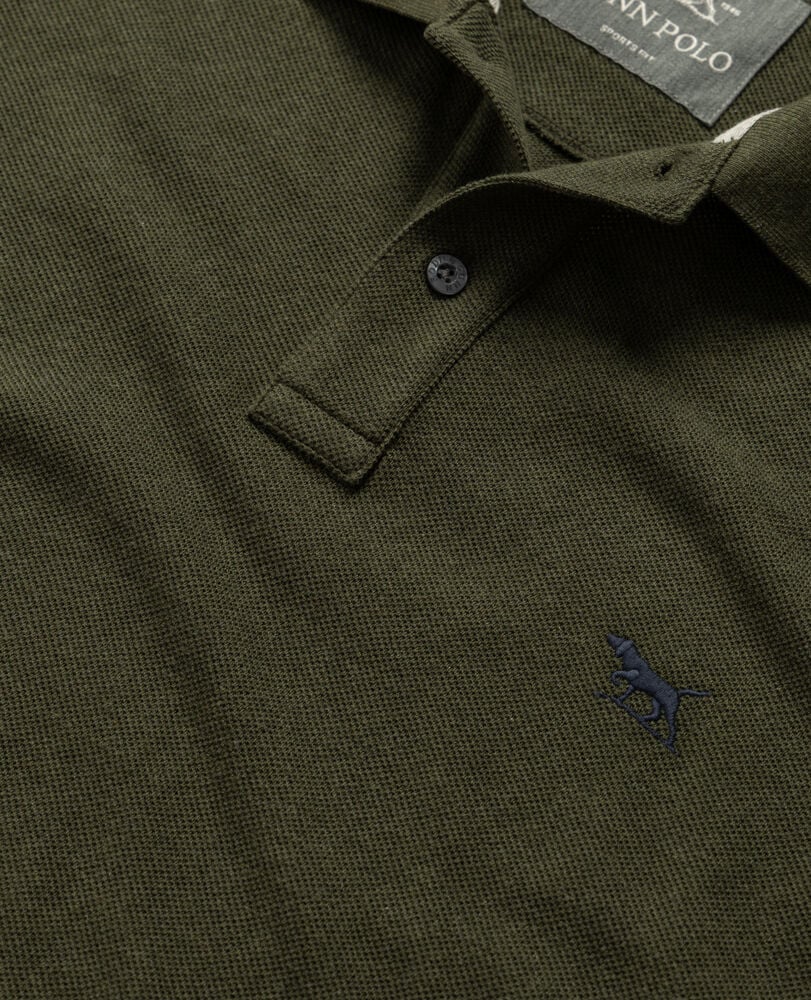 Long Sleeve Sports Fit Gunn Polo, ARMY, Detail 2