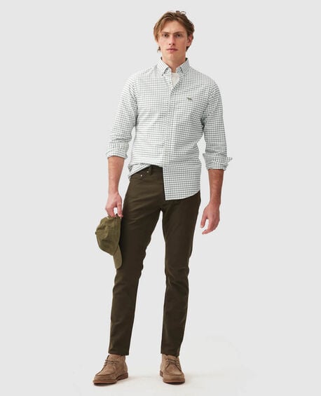 Gunn Check Oxford 3 Sports Fit Shirt, OLIVE