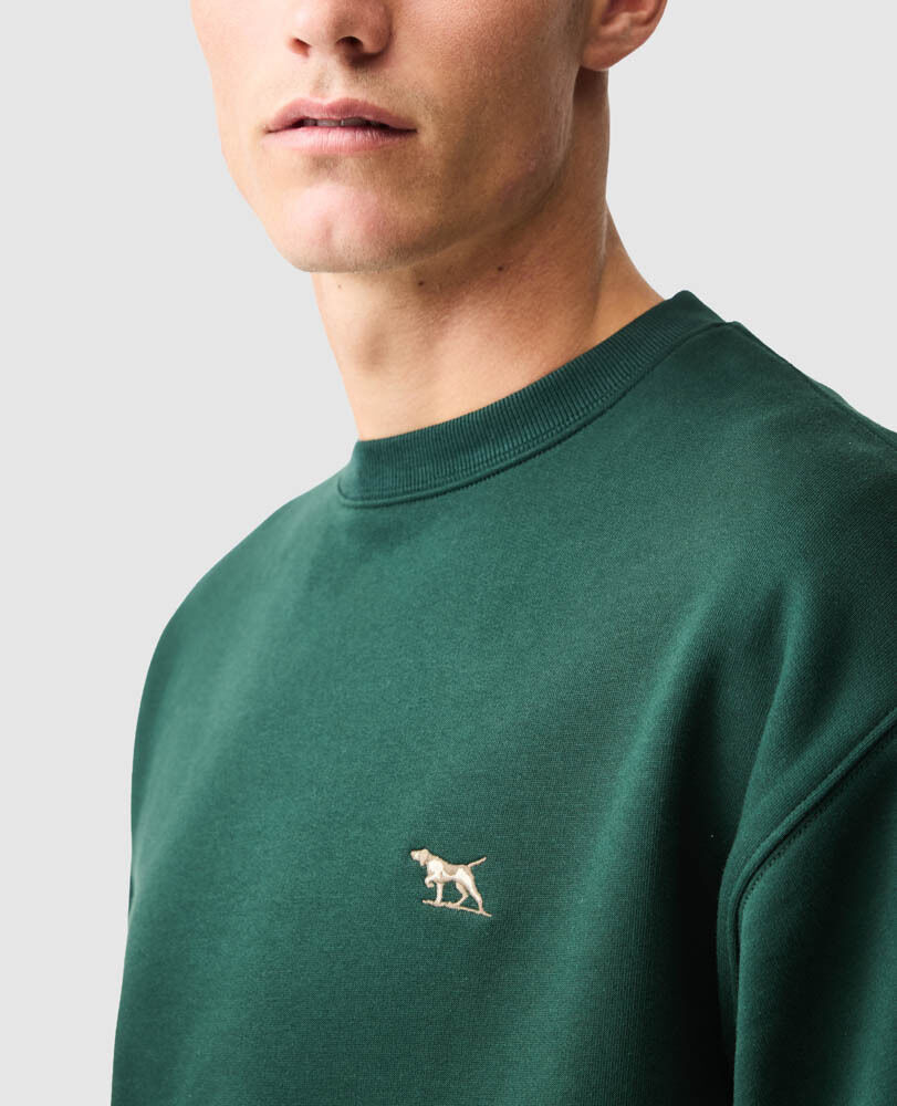 Otago Crew Neck Sweat, FOREST, Detail 3