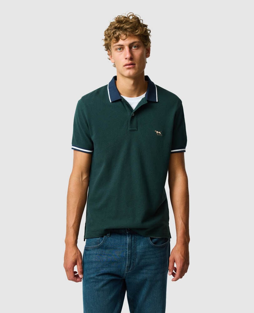 New Lynn Sports Fit Polo, FOREST, Front