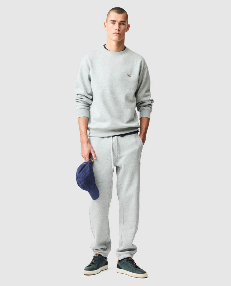 Otago Crew Neck Sweat, SLATE, Off Front