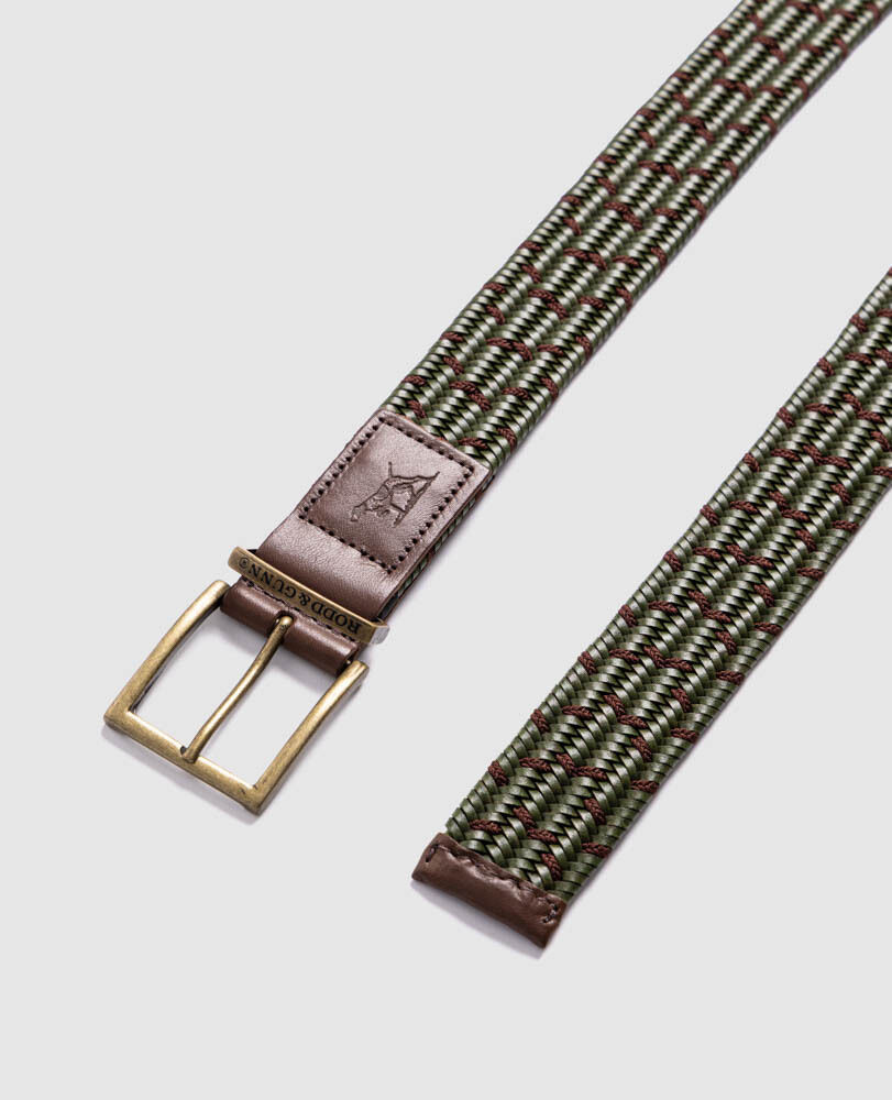 Ceinture extensible Stratford, OLIVE, Off Front