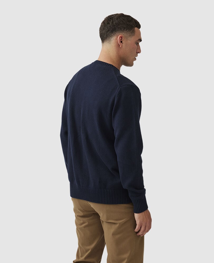 Gunn Crew Sweater, SAPPHIRE, Back