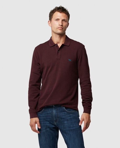 Long Sleeve Sports Fit Gunn Polo, SYRAH