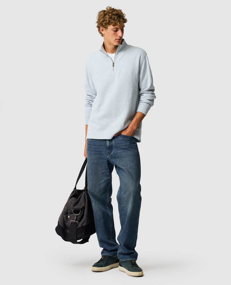 Sweatshirt col 1/4 zip alton ave, GLACE, Off Front