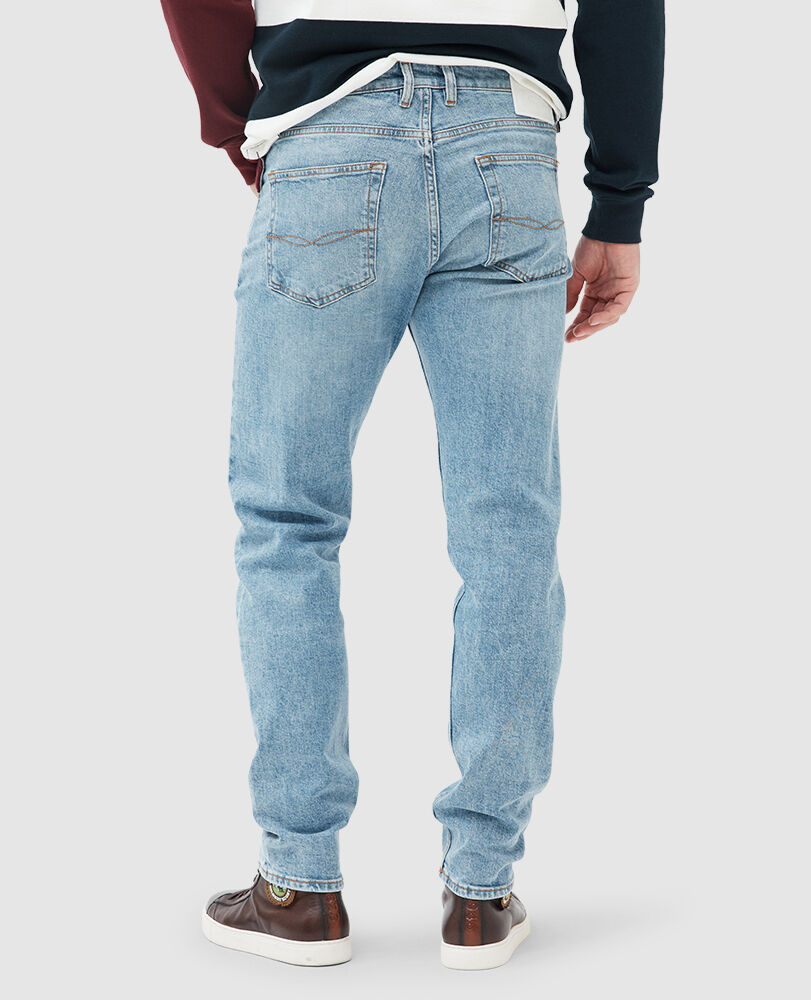 Ellis Relaxed Fit Taper Italian Denim, SKY BLUE, Back