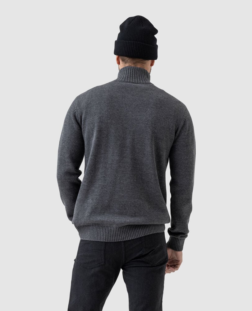 Merrick Bay 1/4 Zip Sweater, GRANITE, Back