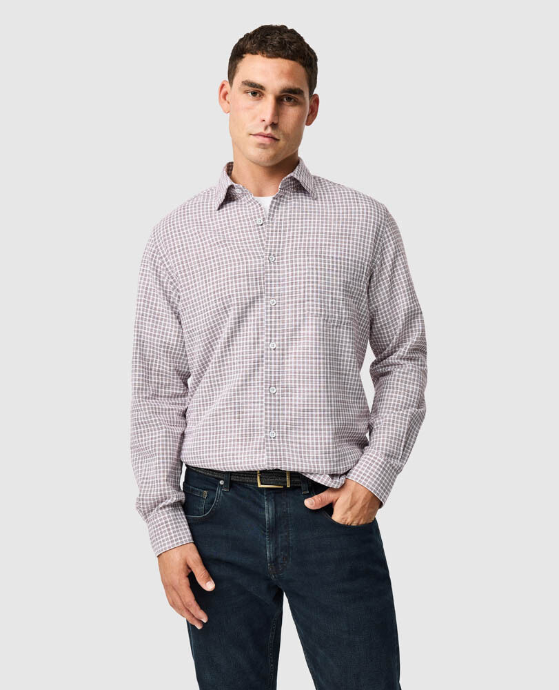 Henley Hill Sports Fit Shirt, MERLOT, Front