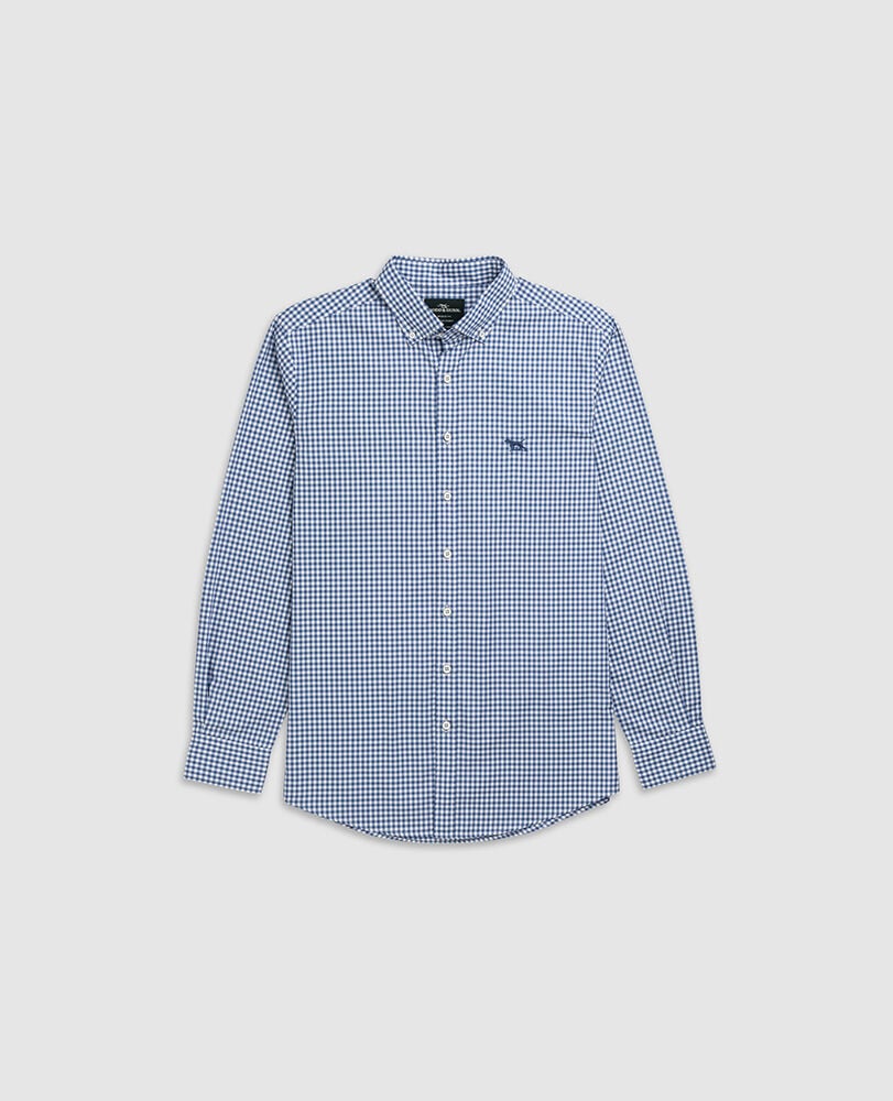 Gunn Check Oxford Sports Fit Shirt, SEA BLUE, Flat Lay