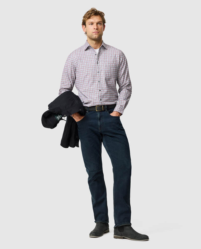 Gledknowe Sports Fit Shirt, MERLOT, Off Front