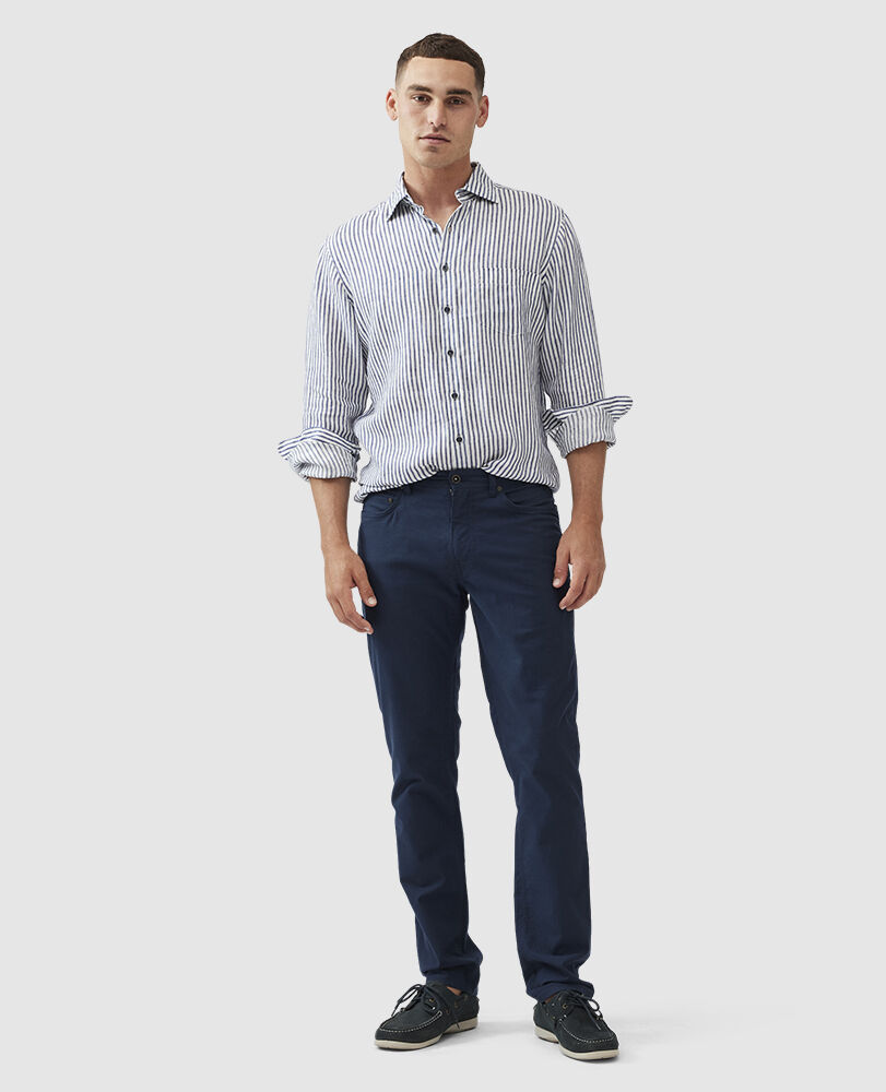 Jeans Gunn mit geradem Bein, NAVY, Off Front