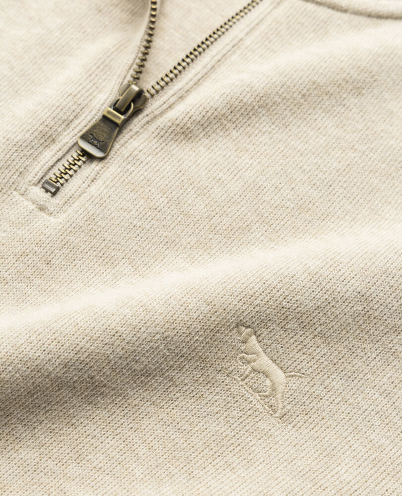 Sweatshirt col 1/4 zip alton ave, CAMEL, Detail 2