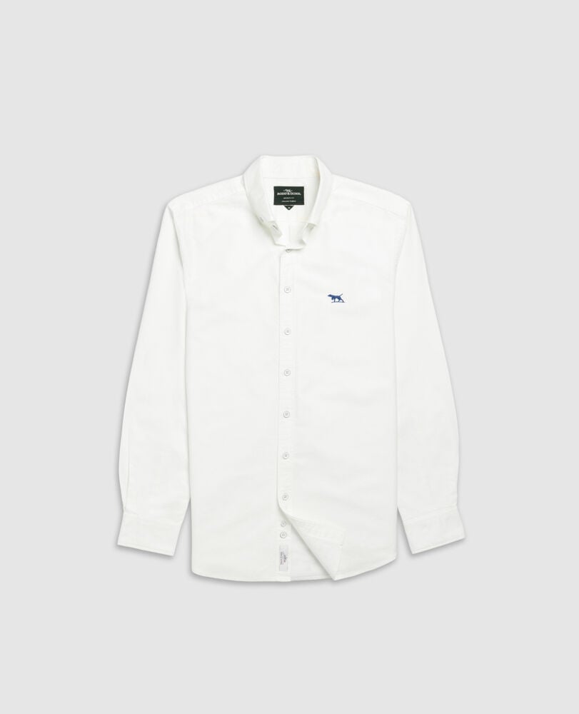 Gunn Oxford Sports Fit Shirt, SNOW, Flat Lay