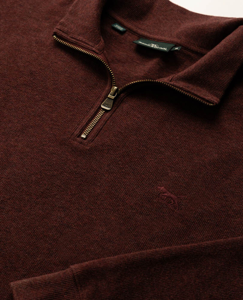 Alton Ave 1/4 Zip Sweatshirt, RUST, Detail 2