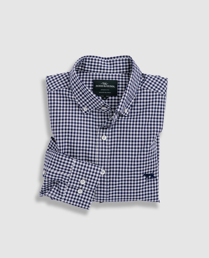 Gunn Check Oxford Sports Fit Shirt · Snow XS, SNOW, Flat Lay