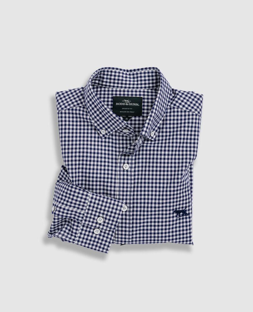 Gunn Check Oxford Sports Fit Shirt, SNOW, Flat Lay
