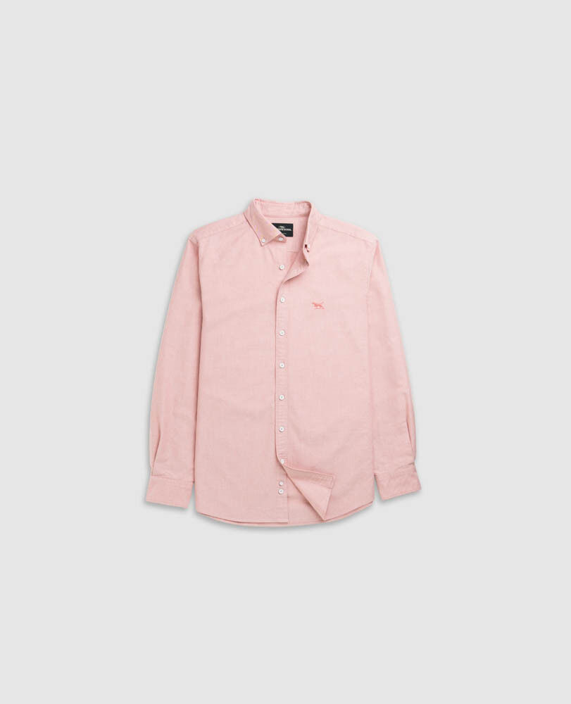 Gunn Oxford Sports Fit Shirt, WILD ROSE, Flat Lay