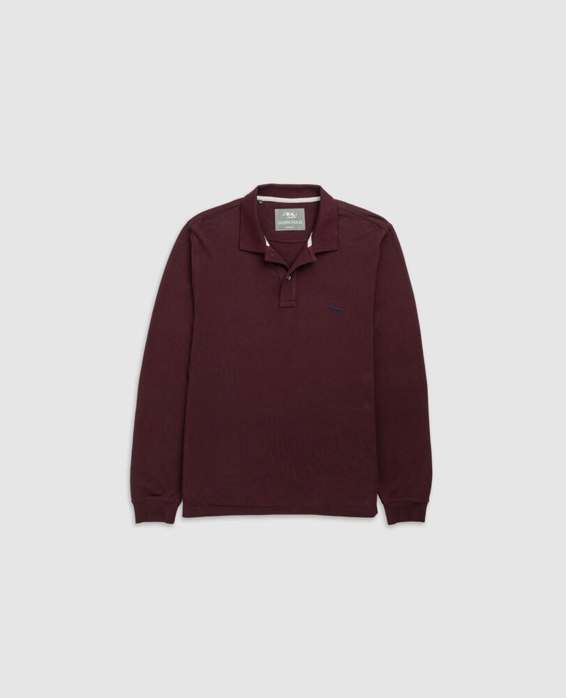 Long Sleeve Sports Fit Gunn Polo, BLACK FIG, Flat Lay