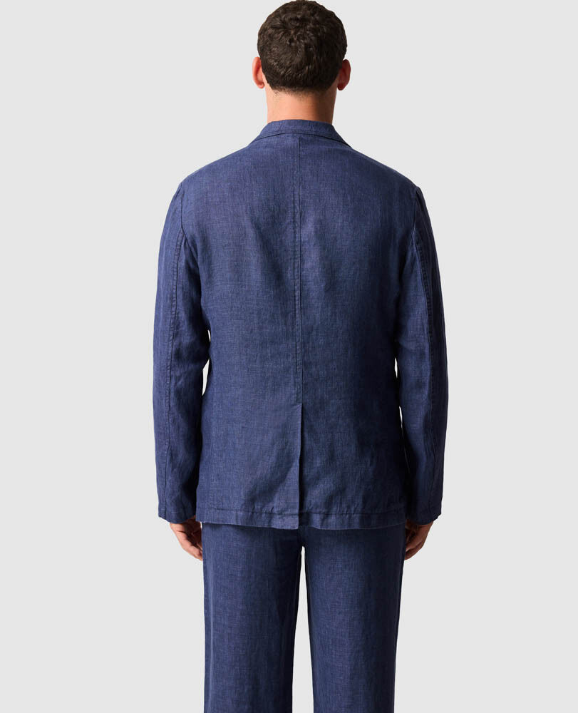 Resort Linen Jacket, MARINE, Back