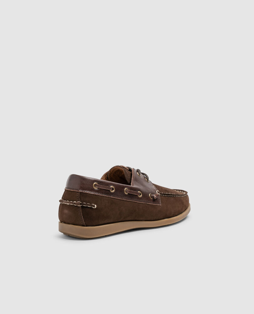 Gordons Bay Boat Shoe, DARK CHOCOLATE, Back