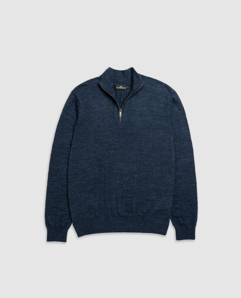 Fortrose 1/4 Zip Knit, MIDNIGHT, Flat Lay