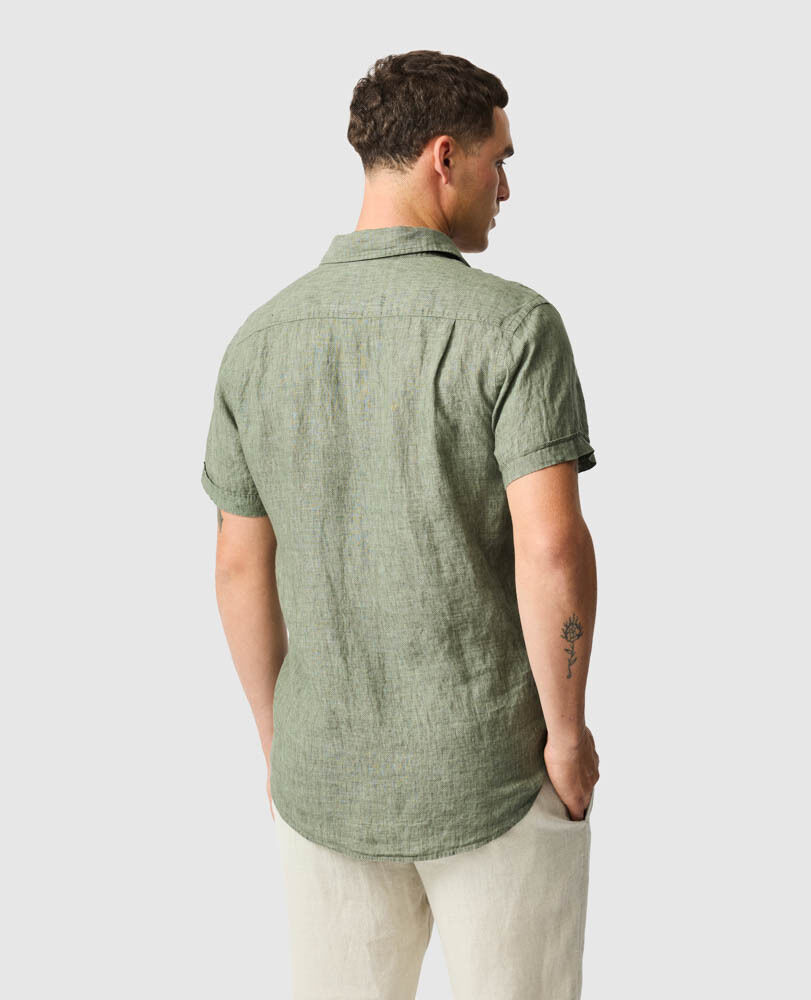 Palm Beach Sports Fit Shirt, KELP, Back