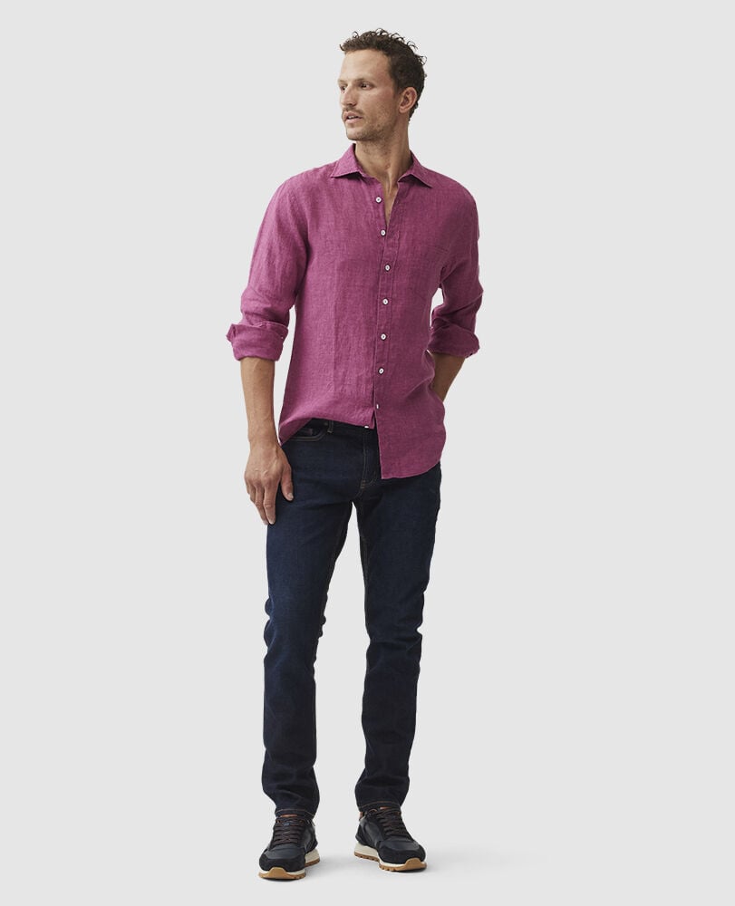Chemise slim en lin Coromandel, BAIE, Off Front