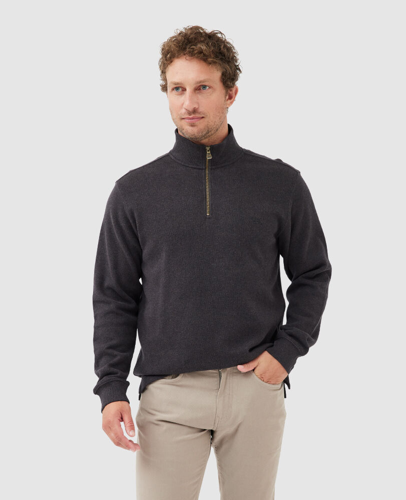 Sweatshirt col 1/4 zip alton ave, BOUE, Front