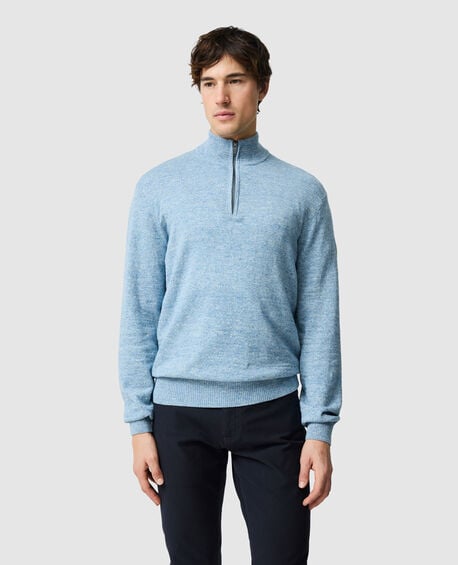 Fortrose 1/4 Zip Knit, OCEAN