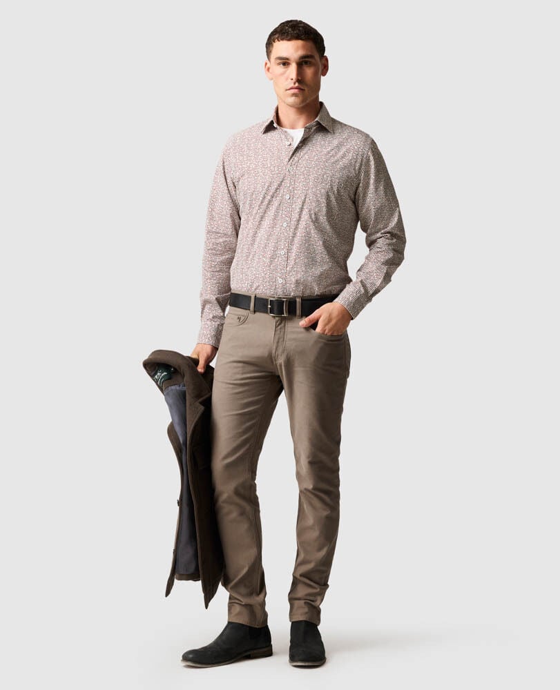 Eastborne Sports Fit Shirt, OLIVE, Off Front