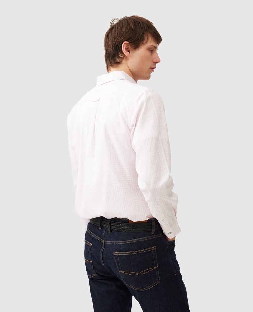 Gunn Check Oxfordhemd mit sportlicher Passform, ROSENWASSER, Back