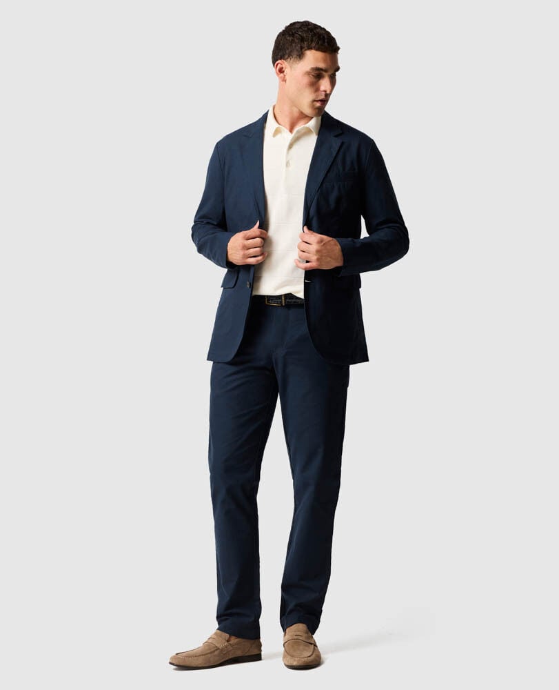 Veste blazer Gunn coupe sportive, MARINE, Off Front